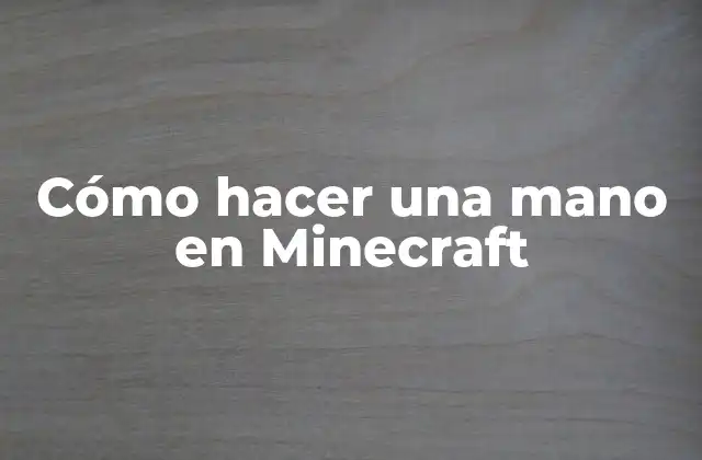 Cómo Hacer una Mano en Minecraft