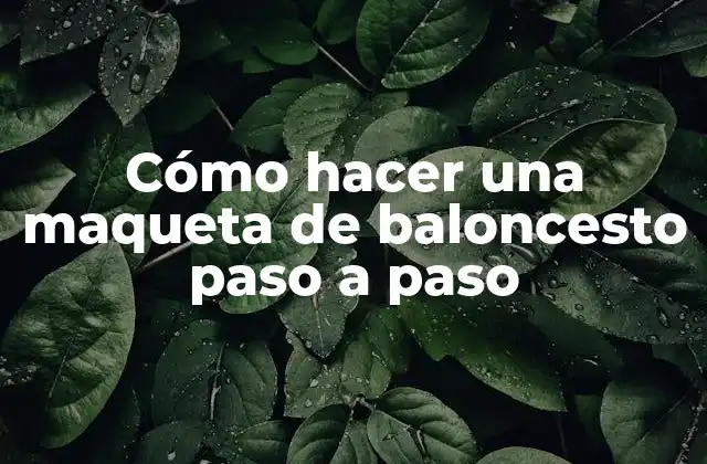 Cómo hacer una maqueta de baloncesto paso a paso