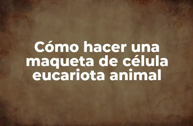 Cómo Hacer una Maqueta de Célula Eucariota Animal 2 La célula eucariota animal: estructura y función