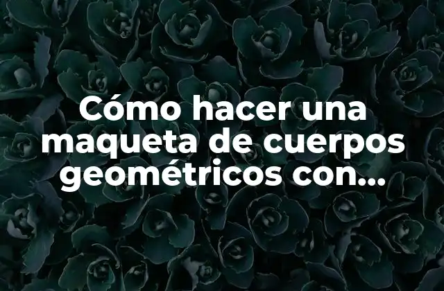Cómo Hacer una Maqueta de Cuerpos Geométricos con Plastilina