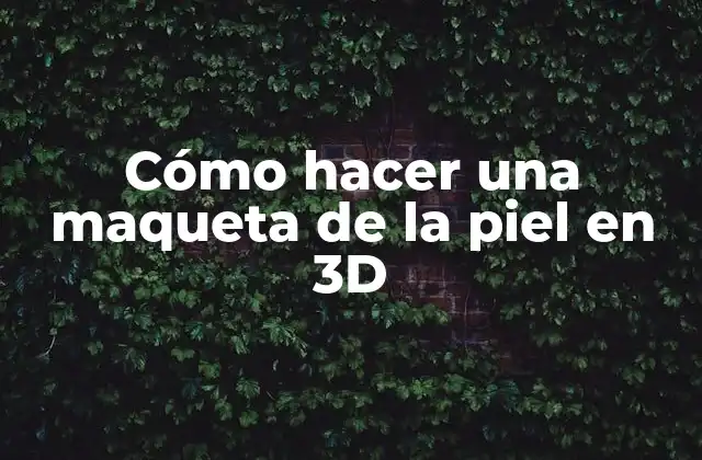 Cómo Hacer una Maqueta de la Piel en 3d