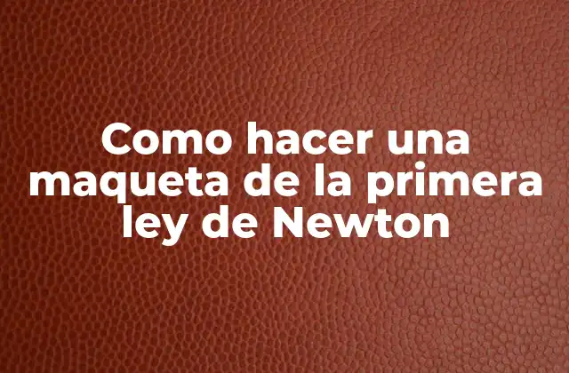 Como Hacer una Maqueta de la Primera Ley de Newton