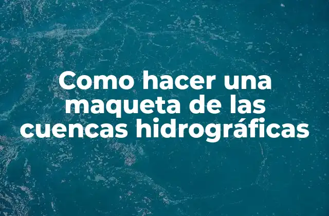 Como Hacer una Maqueta de las Cuencas Hidrográficas