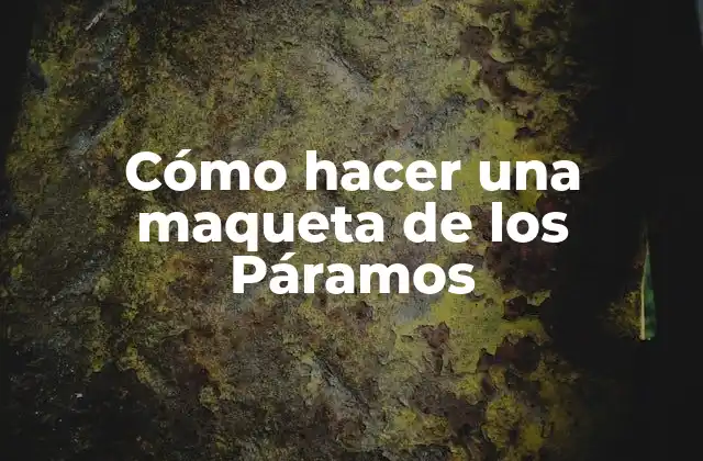 Cómo Hacer una Maqueta de los Páramos