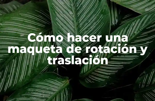 Cómo Hacer una Maqueta de Rotación y Traslación