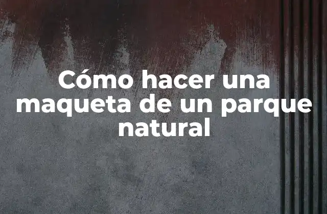 Cómo Hacer una Maqueta de un Parque Natural