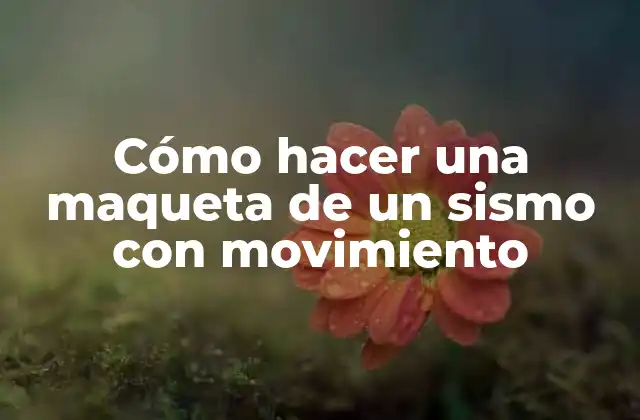 Cómo Hacer una Maqueta de un Sismo con Movimiento