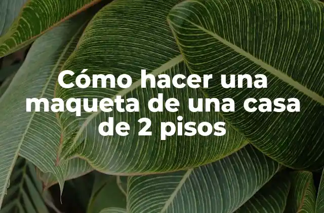 Cómo Hacer una Maqueta de una Casa de 2 Pisos