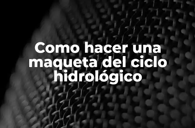 Como Hacer una Maqueta Del Ciclo Hidrológico