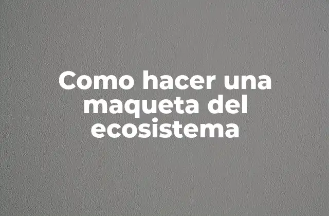 Como Hacer una Maqueta Del Ecosistema