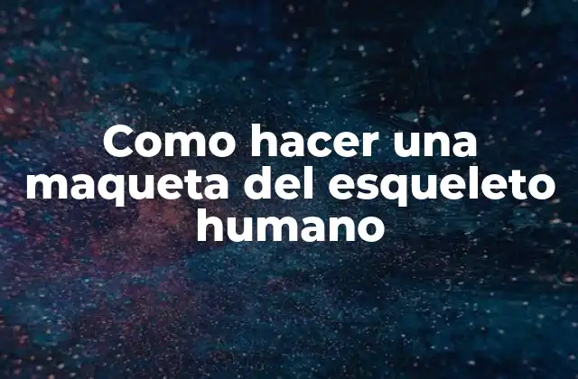 Como Hacer una Maqueta Del Esqueleto Humano
