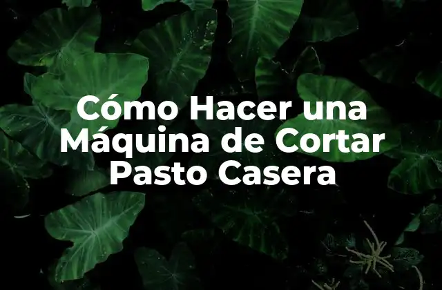 Cómo Hacer una Máquina de Cortar Pasto Casera