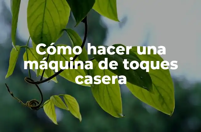 Cómo Hacer una Máquina de Toques Casera