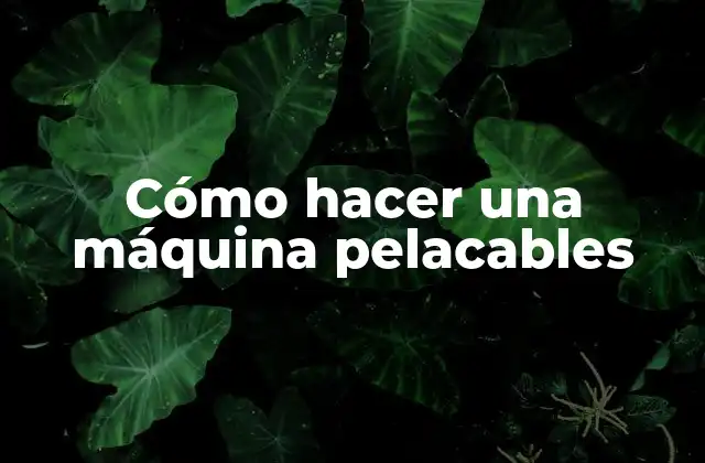 Cómo Hacer una Máquina Pelacables
