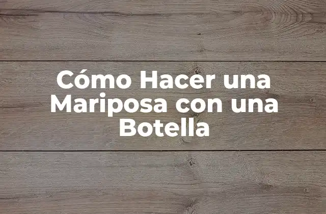 Cómo Hacer una Mariposa con una Botella