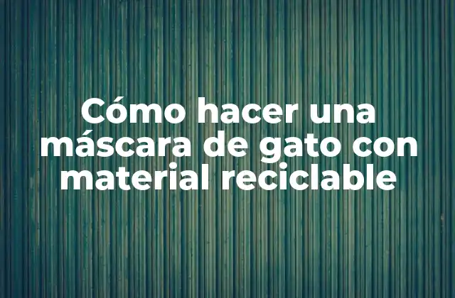 Cómo Hacer una Máscara de Gato con Material Reciclable