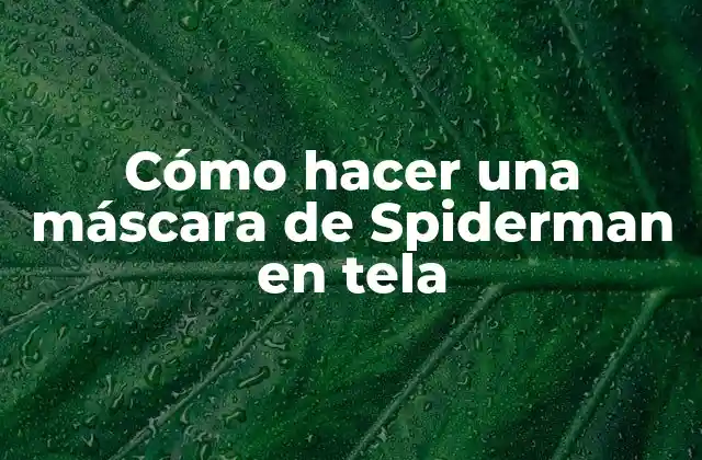 Cómo Hacer una Máscara de Spiderman en Tela