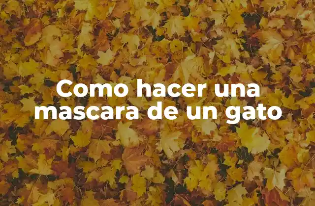 Como Hacer una Mascara de un Gato