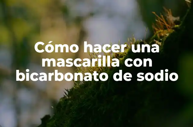 Cómo Hacer una Mascarilla con Bicarbonato de Sodio