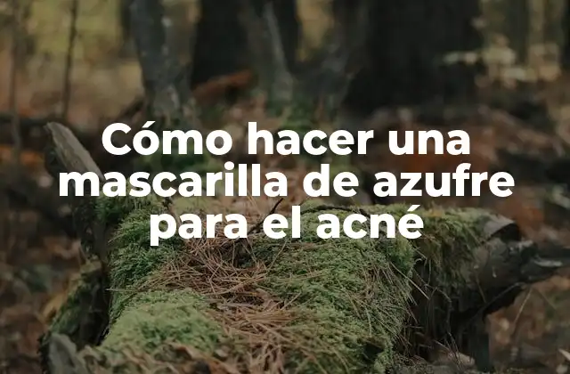 Cómo Hacer una Mascarilla de Azufre para el Acné