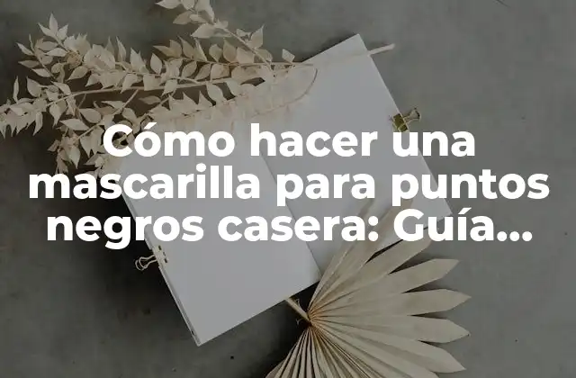 Cómo Hacer una Mascarilla para Puntos Negros Casera: Guía Completa