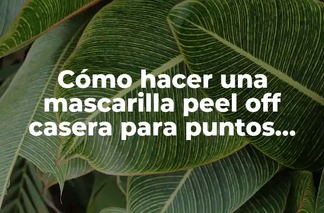 Cómo Hacer una Mascarilla Peel Off Casera para Puntos Negros