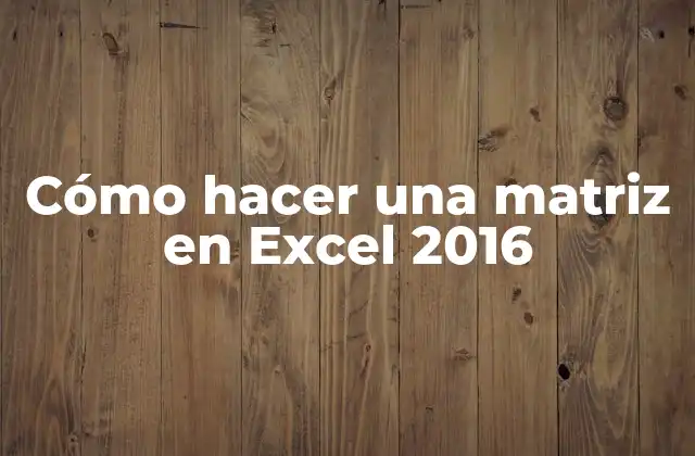 Cómo Hacer una Matriz en Excel 2016 2 ¿Qué es una matriz en Excel y para qué sirve?