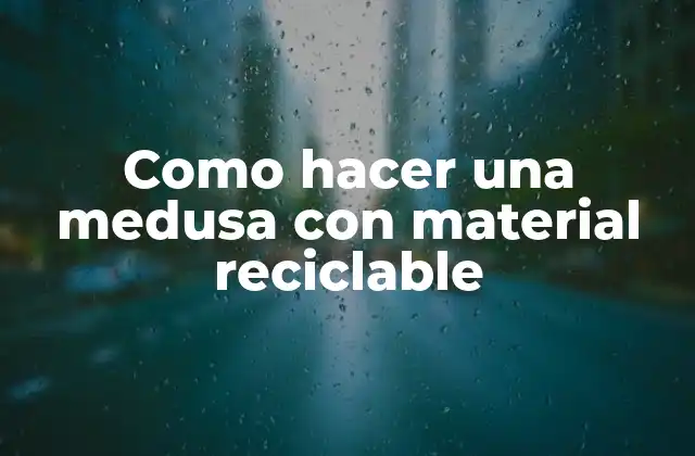 Como Hacer una Medusa con Material Reciclable