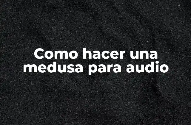 Como Hacer una Medusa para Audio