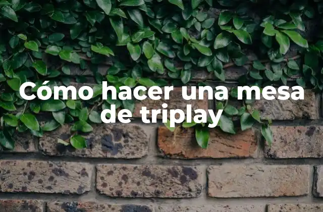 Cómo Hacer una Mesa de Triplay