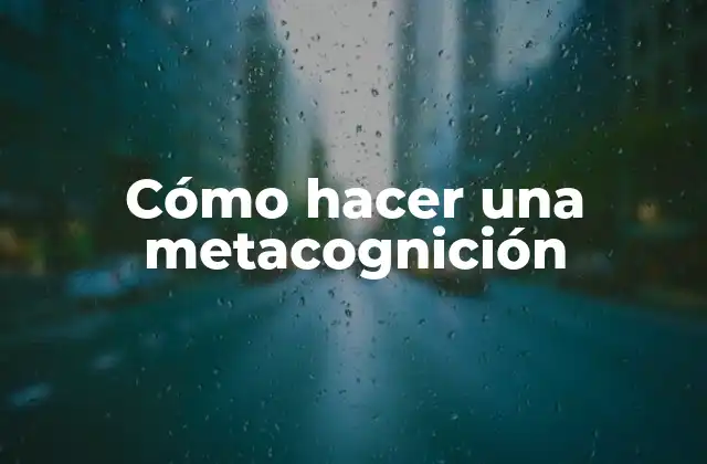 Cómo Hacer una Metacognición