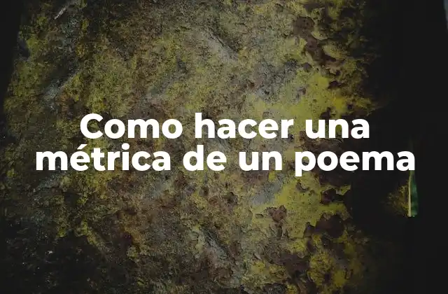 Como Hacer una Métrica de un Poema