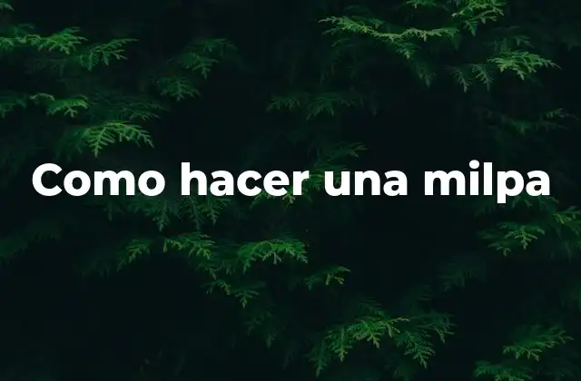 Como Hacer una Milpa