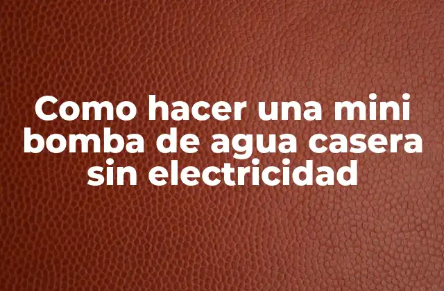 Como Hacer una Mini Bomba de Agua Casera sin Electricidad 2 Como hacer una mini bomba de agua casera sin electricidad