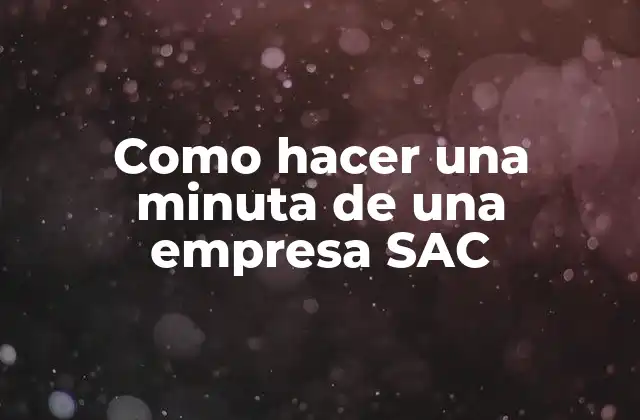 Como Hacer una Minuta de una Empresa Sac