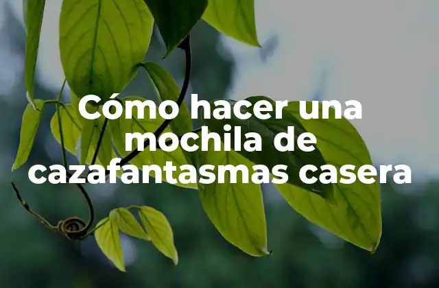 Cómo Hacer una Mochila de Cazafantasmas Casera