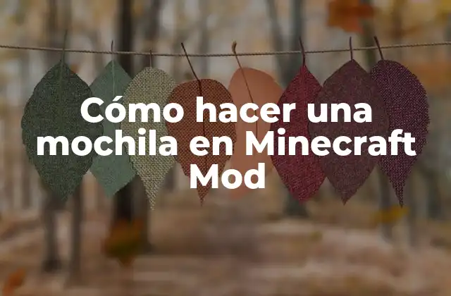 Cómo Hacer una Mochila en Minecraft Mod