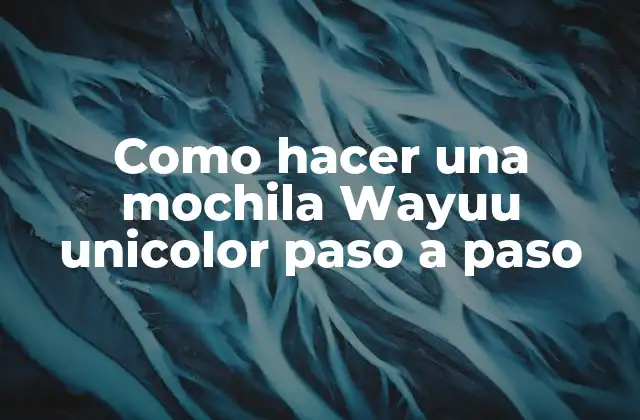 Como Hacer una Mochila Wayuu Unicolor Paso a Paso