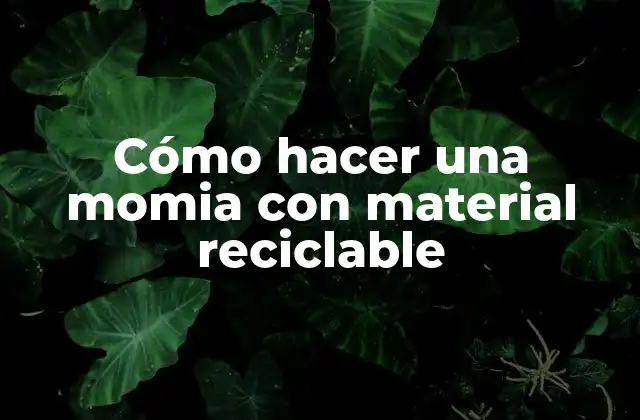 Cómo Hacer una Momia con Material Reciclable