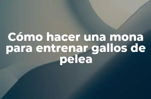 Cómo Hacer una Mona para Entrenar Gallos de Pelea