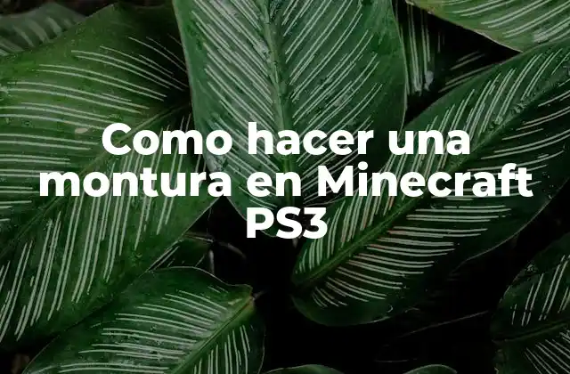Como Hacer una Montura en Minecraft Ps3