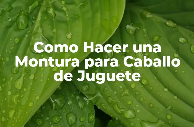 Como Hacer una Montura para Caballo de Juguete