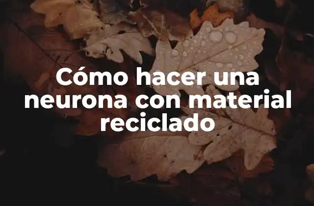 Cómo Hacer una Neurona con Material Reciclado