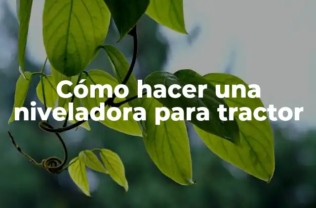 Cómo Hacer una Niveladora para Tractor