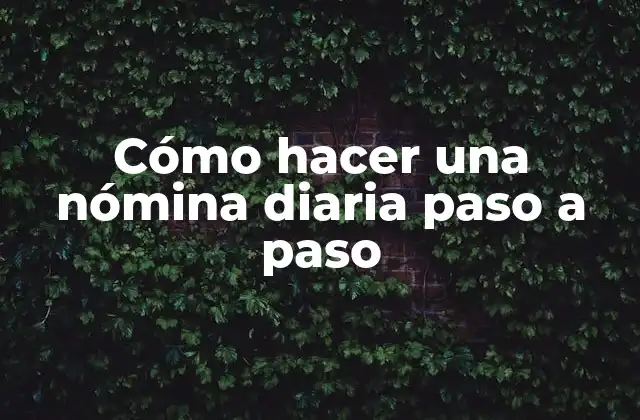 Cómo Hacer una Nómina Diaria Paso a Paso