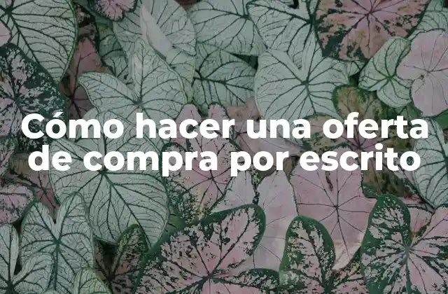 Cómo Hacer una Oferta de Compra por Escrito