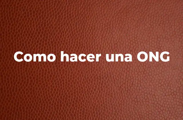 Como Hacer una Ong