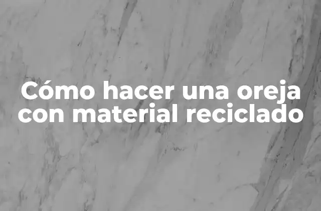Cómo Hacer una Oreja con Material Reciclado