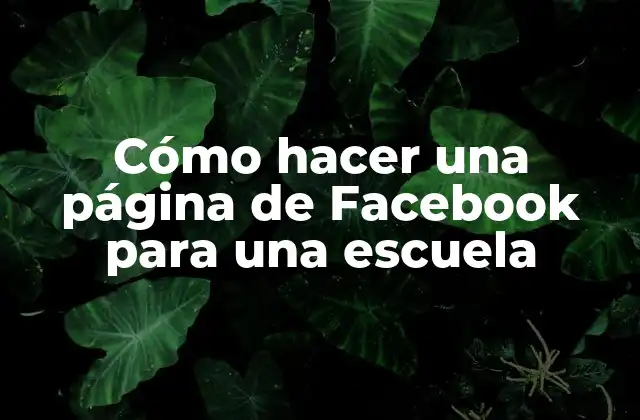 Cómo Hacer una Página de Facebook para una Escuela