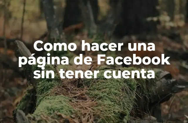 Como Hacer una Página de Facebook sin Tener Cuenta